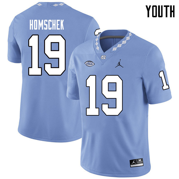Jordan Brand Youth #19 Drew Homschek North Carolina Tar Heels College Football Jerseys Sale-Carolina